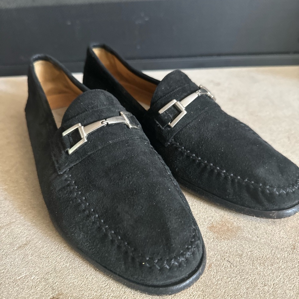 Mezlan Black Suede Loafers